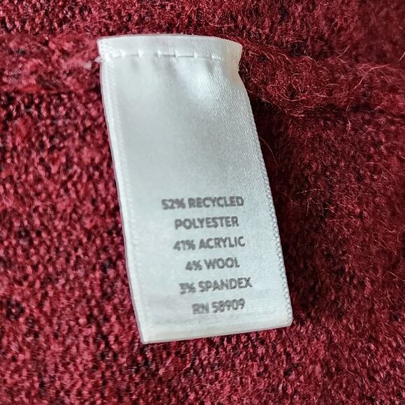 Westbound Sweater Womens M Red Wool Blend Tunic Oversized Crew Long Sleeve Soft - Picture 7 of 9